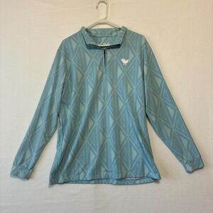 Bad birdie blue and white long sleeve quarter zip golf polo shirt size XL